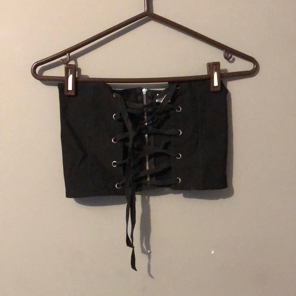 Black tie-up corset - Picture 1 of 2